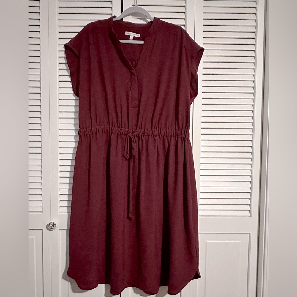 Sandra Darren Dolman Sleeve Drawstring Waist Shirtdress ~ 14W